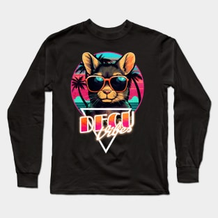 Retro Wave Degu Vibes Long Sleeve T-Shirt